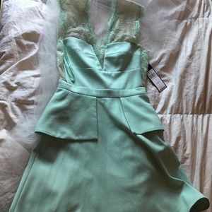 Bcbg mint Lace peplum dress